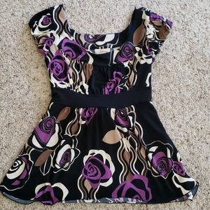 Speechless purple beige blouse